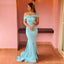 Sky Blue Mermaid Off Shoulder Cheap Long Bridesmaid Dresses,WG1464