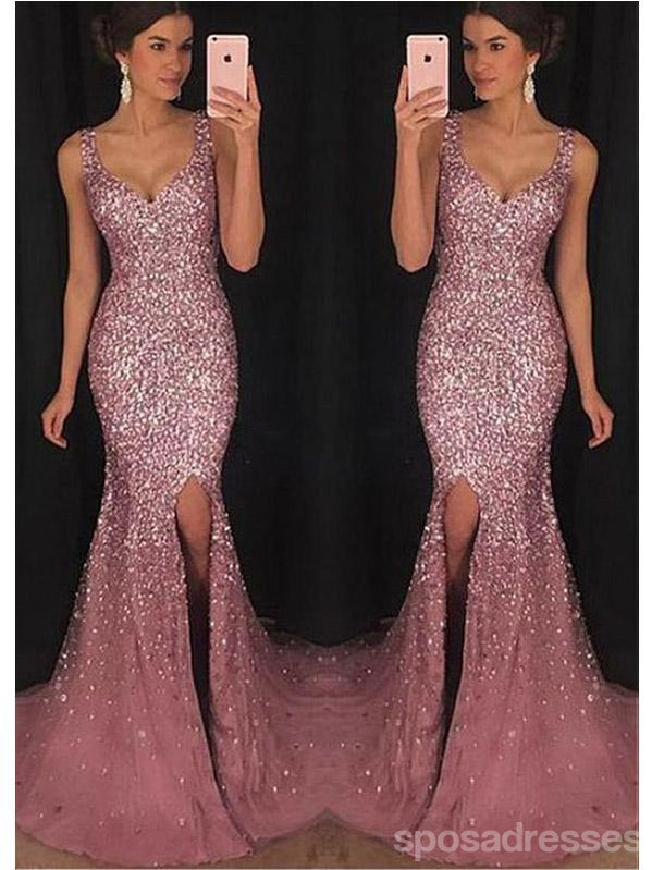 Querida pescoço ouro lantejoulas uma linha barato longo Evening Prom Dresses, Evening Party Prom Dresses, 12350