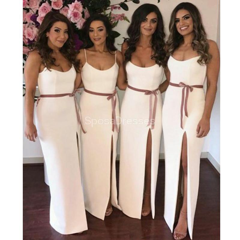 Side Slit Spaghetti Straps Short Simple Bridesmaid Dresses Online, WG719