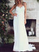 Low Back Spaghetti Straps Lace Bodice Beach Wedding Vestidos de noiva, WD285