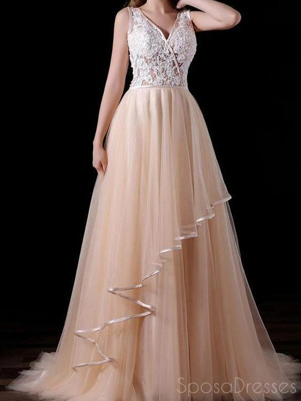 A-line Lace Sleeveless Custom Prom Dresses, Sweet 16 Prom Dresses, 12438