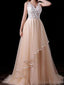 Sweetheart Neck Gold Pailletten A-Linie Günstige lange Abend Prom Kleider, Abend Party Prom Kleider, 12350