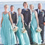 Chiffon Turquoise Long Bridesmaid Dresses, Cheap Bridesmaids Dresses, WG754