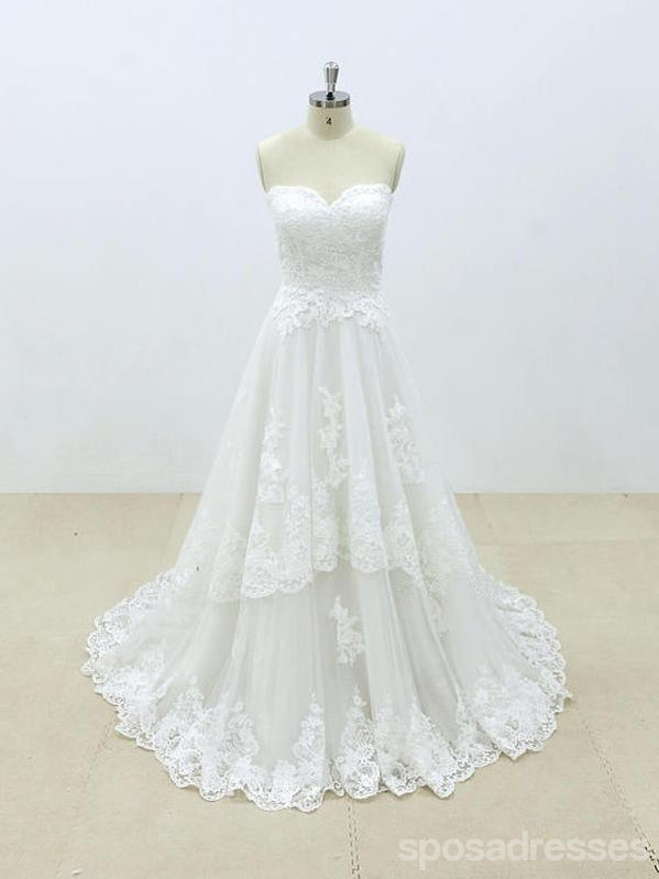 Affordable Sweetheart Lace A-line Unique Wedding Dresses Online, WD392