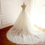 Cap Sleeve Scoop A-line Long Custom Cheap Wedding Bridal Dresses, WD297