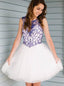 Boné Sleeves Blue Beaded Cheap Short Homecoming Vestidos Online, CM658