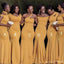 Mismatched Yellow Mermaid Sweetheart Cheap Long Bridesmaid Dresses,WG1325